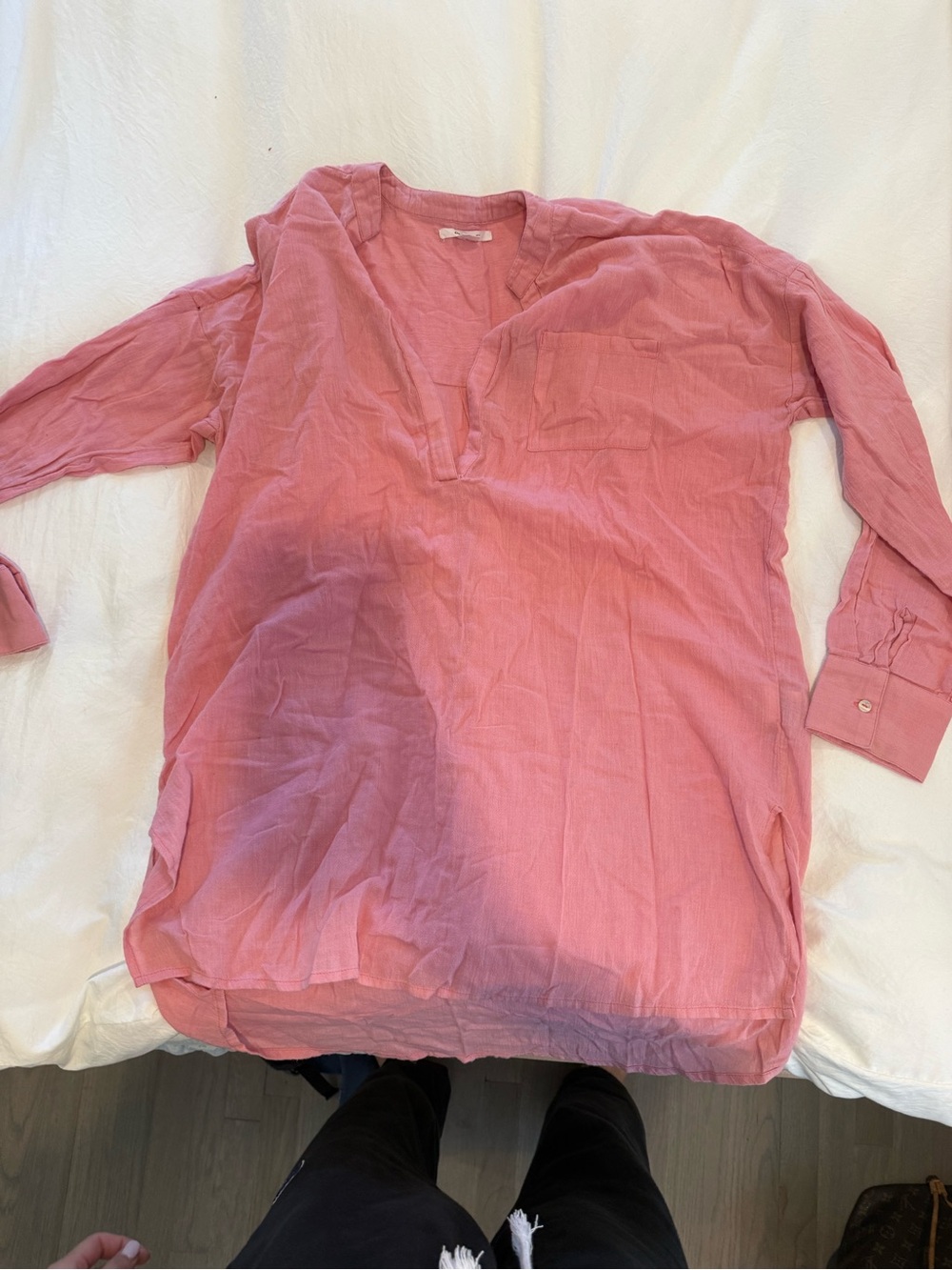 O'Neill Men's Casual Pink Button-Down Tunic Shirt